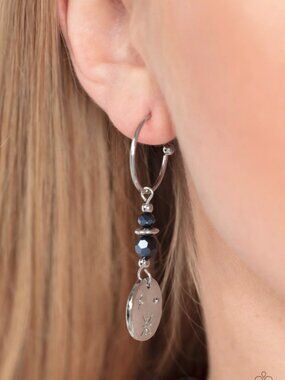 Paparazzi Jewelry Accessories - Artificial STARLIGHT - Blue Earrings - Vintage